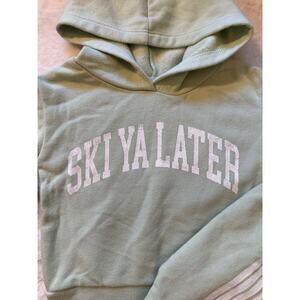 Greyson Mini “Ski Ya Later” Hoodie Jogger Sweat Outfit Pale Green Size 12 months
